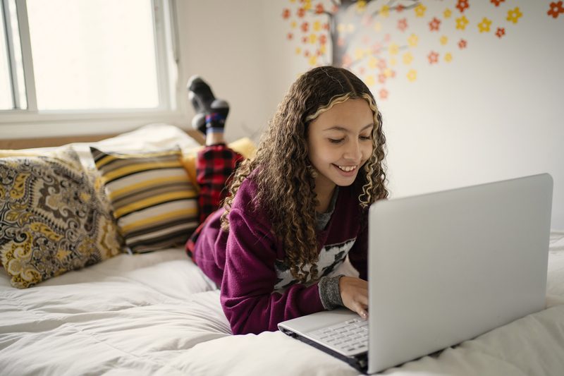 Self-paced learner studying independently